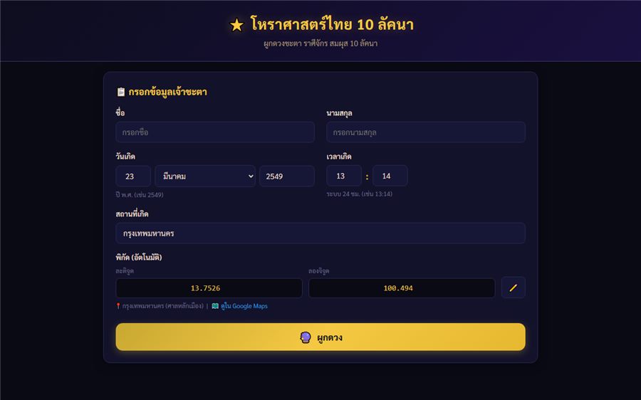 โหราศาสตร์ไทย 10 ลัคนา